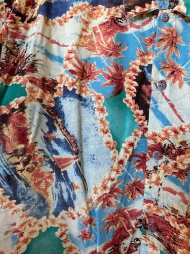 Jams World Shirt XXL Island Hawaiian Retro Japanese Rayon Boats Hula Girls - Picture 2 of 11