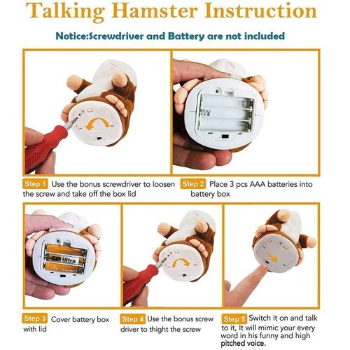 Kids Talking Talking Hamster Cuddly toy Talking Toys - Picture 7 of 16