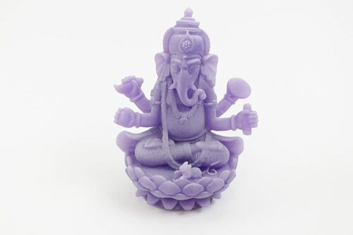 Elegent Purple Elephant Buddha Ganesha Feng Shui Shelf Display 4", Glow in Dark - Picture 1 of 4