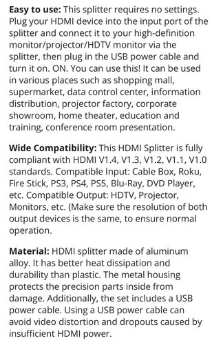 HDMI Splitter 1 In 4 Out 4K Techole Aluminium 3D UHD PS4 PS3 Xbox Laptop Firestk - Picture 15 of 15
