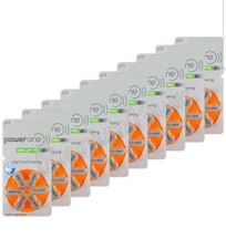 60 PowerOne Hearing Aid size 13 Genuine Mercury Free Batteries,Germany exp-2028