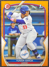 2023 Bowman Paper Prospects 1st ORANGE 18/25 Yunior Garcia #BP-142 Dodgers