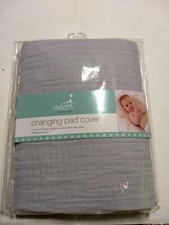 Aden  Anais Changing Pad Cover Solid dyed grey, 33" x 17" Cotton Muslin NIP