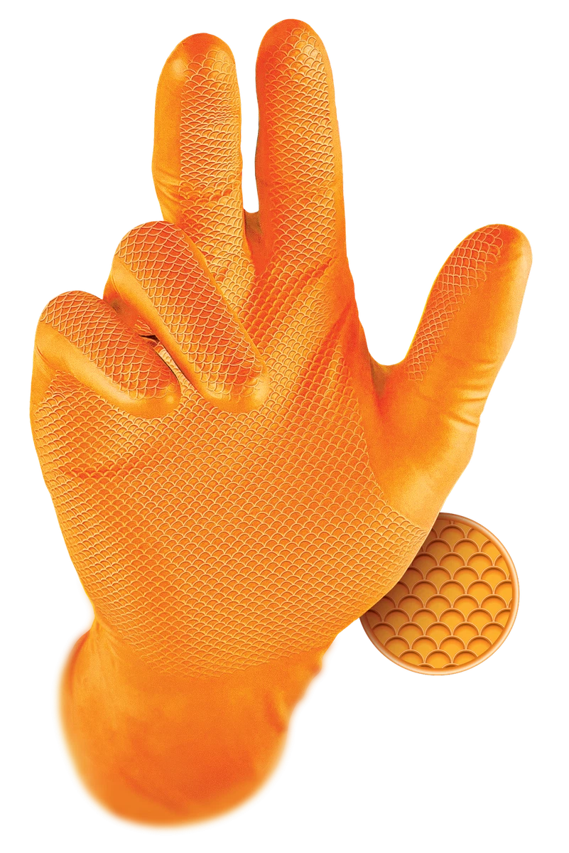 50 x Grippaz Super Strong Thick Nitrile Disposable Gloves Extra Fish Scale  Grip