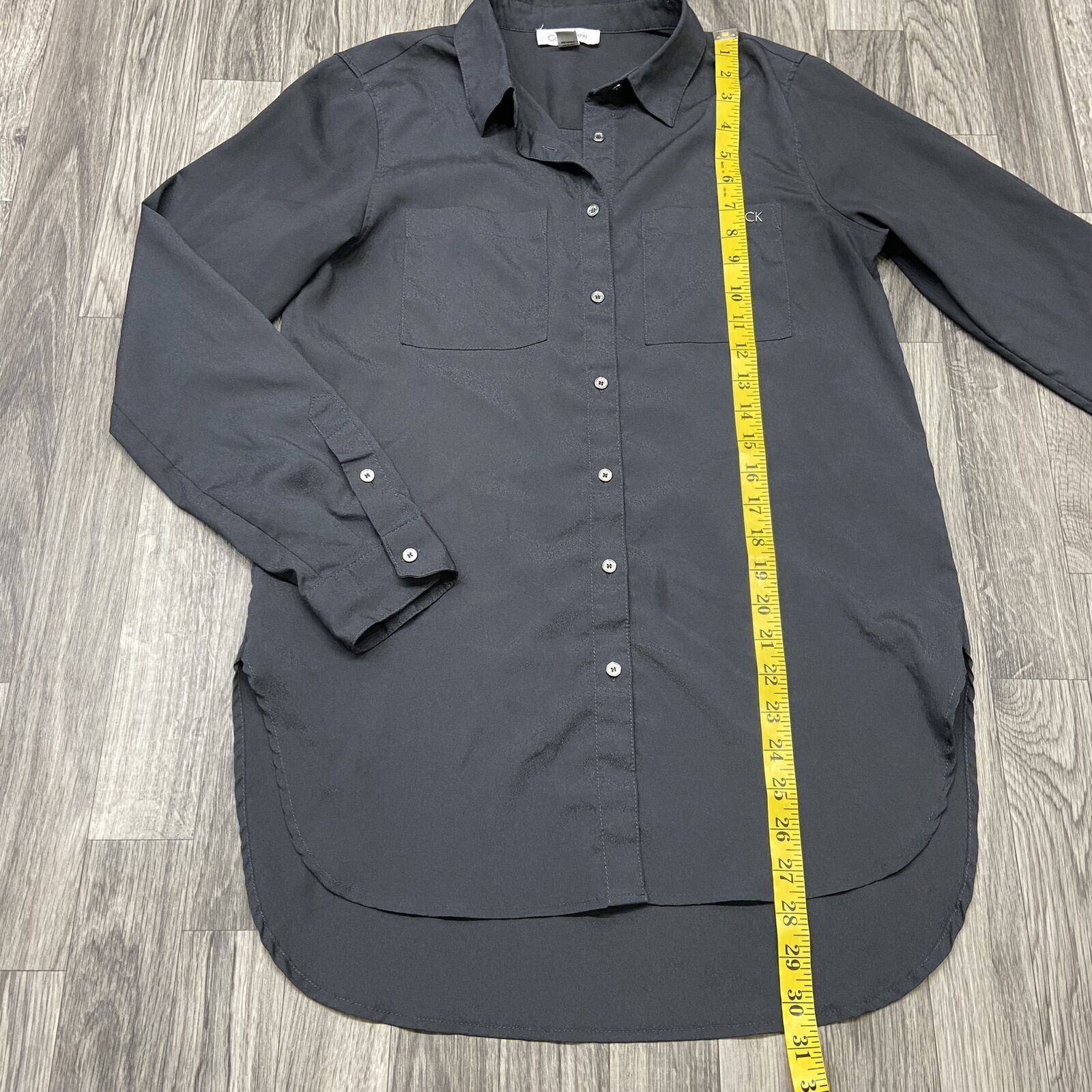 CALVIN KLEIN Collared Button Down Long Sleeve Gre… - image 6