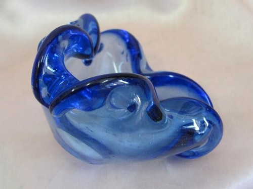 VINTAGE ITALIAN MURANO CRYSTAL GLASS CIGARETTE ASHTRAY ART DECORATIVE PIECE - Picture 10 of 13