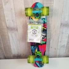 Madd Gear 22" Retro Australia Board Skateboard Scribble Red And Lime Green New