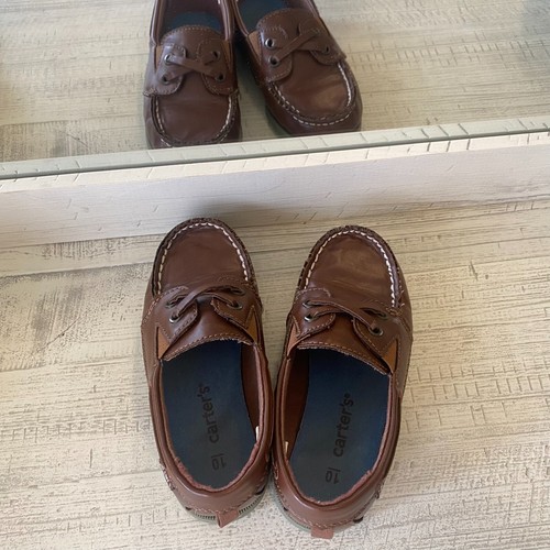 Carters Toddler Boy Loafer Boat Shoes Slip On Brown Size 10 - Picture 2 of 7