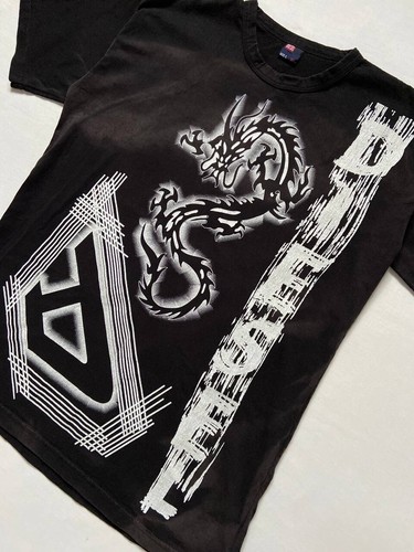 Vintage Diesel Y2K Big Dragon Print Faded T-Shirt Size M - Picture 7 of 15