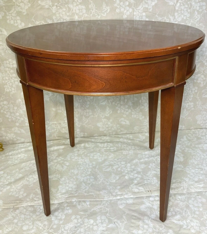 Baker Furniture Company Cherry End Table w/ Tapered Legs - Image 4 of 4