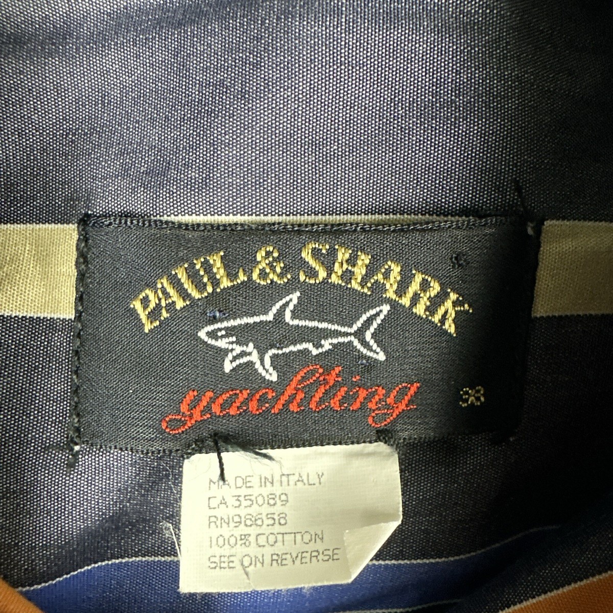 Paul & Shark Shirt Mens 38 (M) Oxford Button Up Colorful Stripe