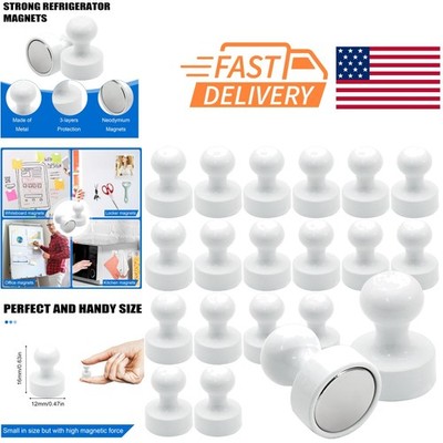 Small Strong Refrigerator Magnets 20 Pcs White Decorative Classroom Accessories