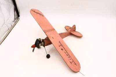 Vintage Balsa Cub Control Line Aircraft W/Cox Engine As-Is Needs