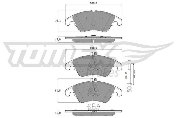 Bremsbelagsatz Scheibenbremse Tomex Brakes TX 16-31 FüR Mercedes Klasse W212 CLS-image