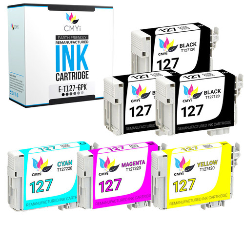 6PK T127 Ink Cartridges for Epson 127 Fits Workforce WF Stylus NX530 WF-7010 - Picture 1 of 7