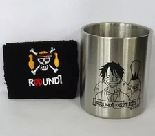 One Piece Luffy Stainless Steel Mug Cup Wristband Set Round1 Prize