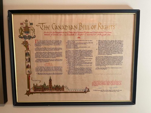 High Quality Reproduction of The Canadian Bill of Rights 1960 Framed Girve Fretz
