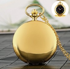 Steampunk Style Pocket Watch Quartz Roman Numerals with Chain for Collection