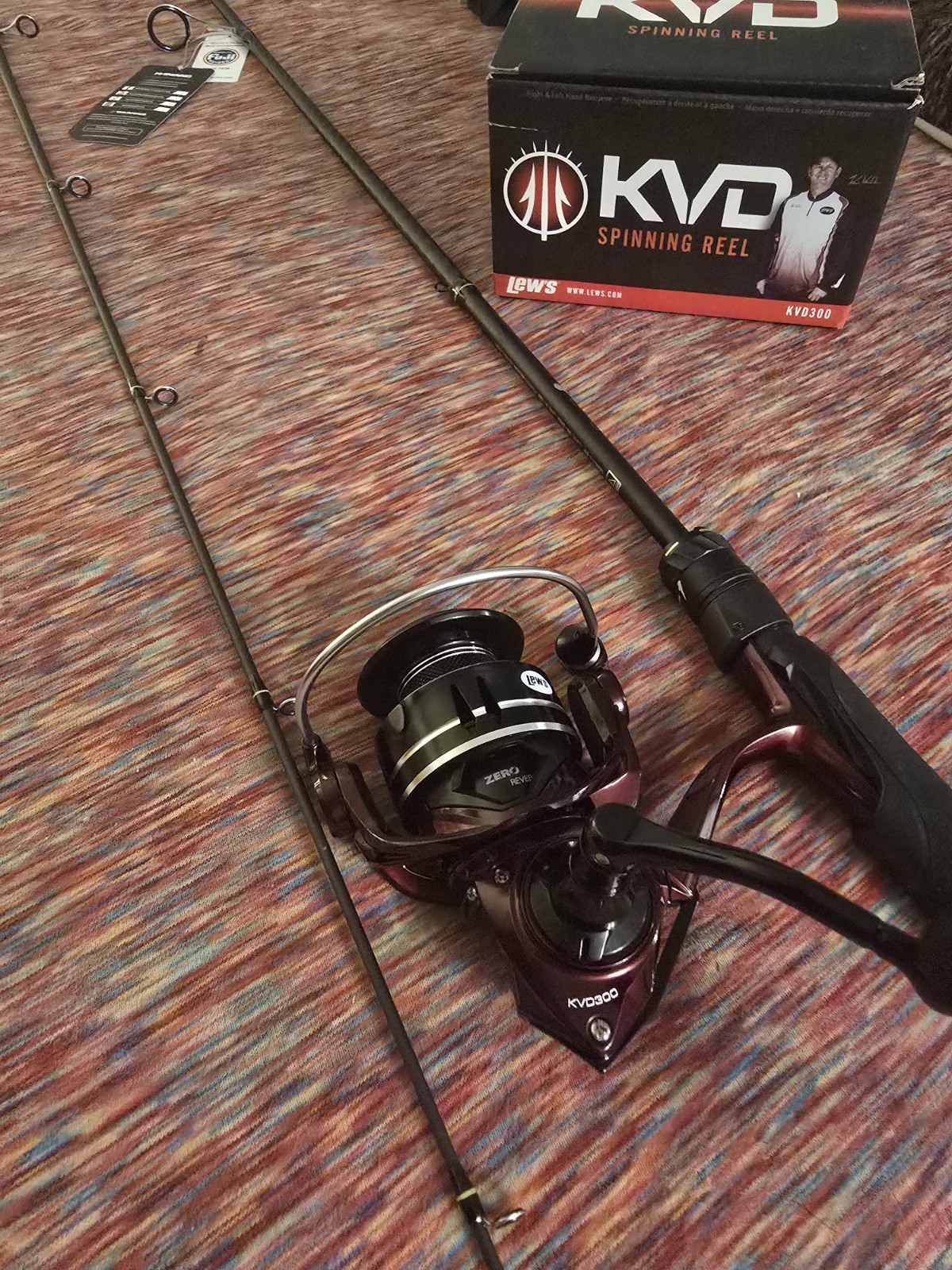 Lew's KVD KVD300 Spinning Rod & Reel Combo Black EVA Handle Rod Reel Set