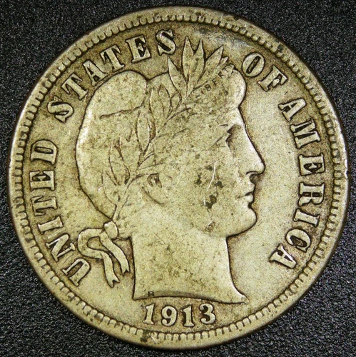 VF 1913 P 10C Barber Dime