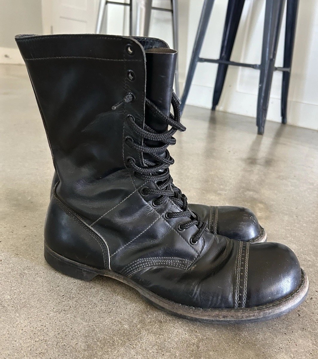 Vintage Men's Corcoran Black Leather Combat Jump Boots 13.5 Korea