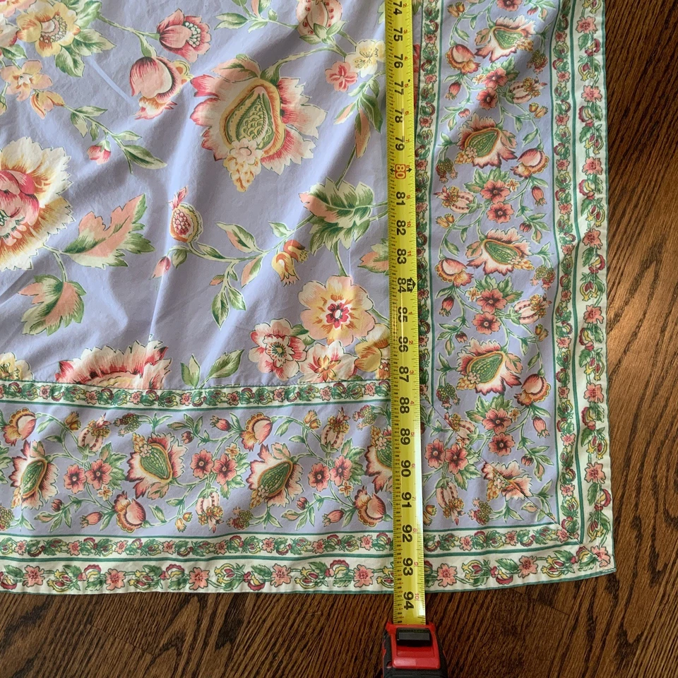 April Cornell Floral Tablecloth Purple Pink Cotton 56 X 94” Border Country - Image 4 of 4