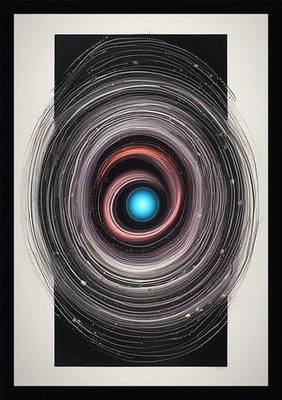 Lebendiges schwarzes Loch gerahmtes Wandbild Poster Leinwanddruck Bild