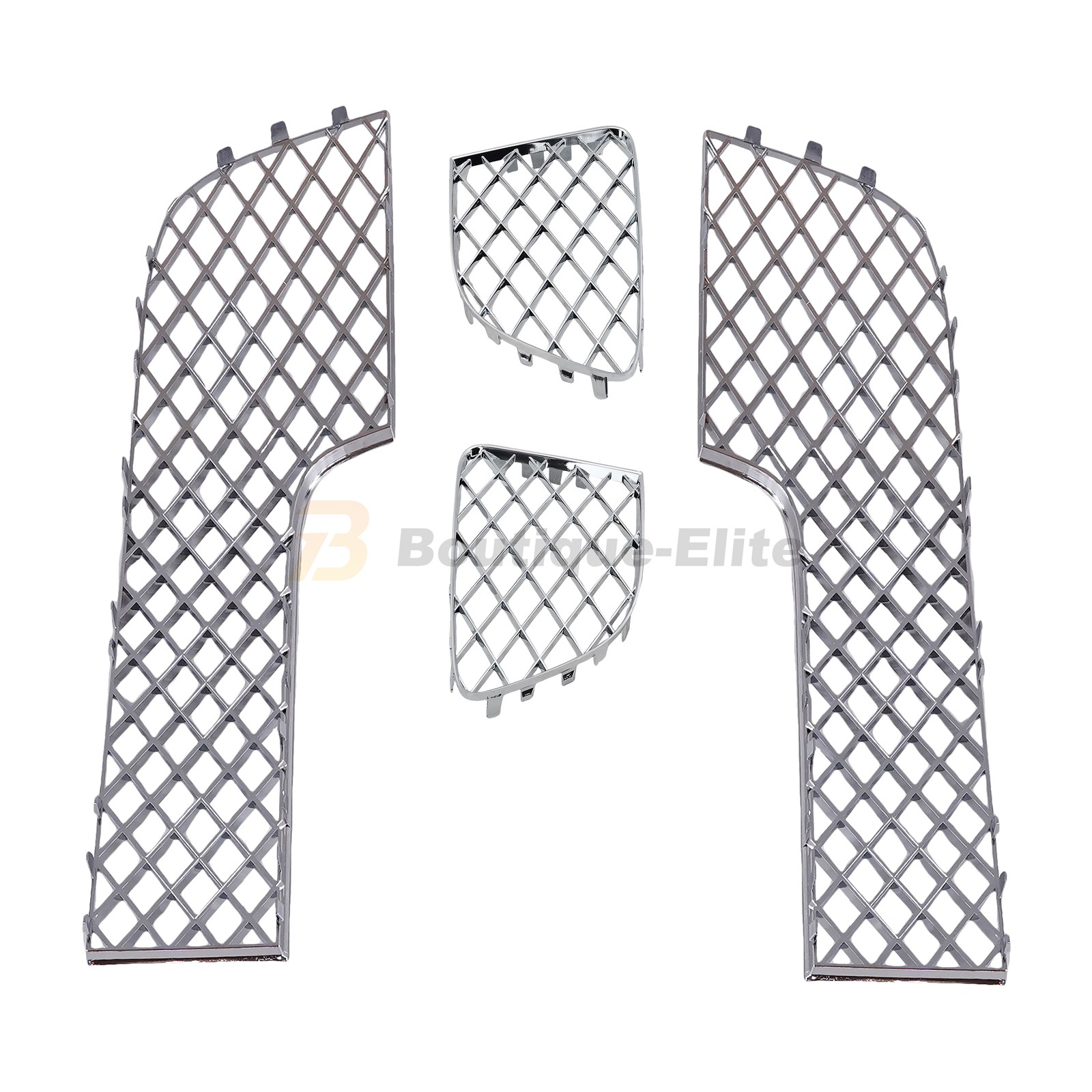4PCS Chrome Bumper Lower Mesh Grille For Bentley Continental GT GTC 2012-2015