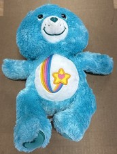 Care Bears Thanks-a-lot Bear Plush 13" Blue 2006 Jakks Pacific Heart Logo Toy