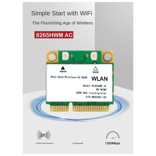 Adaptateur LAN WiFi 1200M double bande 2.4G 5Ghz Bluetooth 4.2 Gigabit LAN pour4396 - Photo 5/8