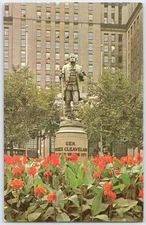 Vintage General Moses Cleaveland Statue Postcard Cleveland Ohio