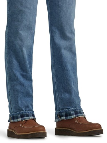 Lee Damen Relaxed Fit Straight Leg Jeans Fleece-gefütterte Hose Alpine Frost Neu - Bild 7 von 8