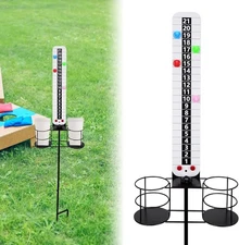 Teamaze Metal Cornhole Scoreboard with Drink Holders Corn Hole Score Keeper... 