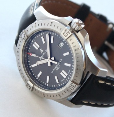BREITLING MEN'S WATCH, A17313 COLT AUTOMATIC 41, ANTHRACITE GRAY DIAL, WOW!!!