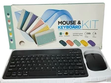 Bluetooth Keyboard and Mouse Combo,Ultra Slim Rechargeable Portable Wireless ...