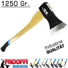 Profi Holzaxt Holzbeil Forstaxt Hand Beil Axt Holz Spalten Eschen Stiel 1250 Gr.
