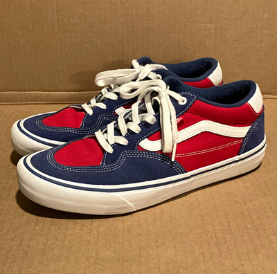 VANS Rowan Pro 500714 Old Skool Red Blue Lace-Up Canvas Sneaker Shoes Men's 11