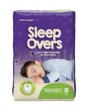 Sleepover Diapers- Size S/M- Sleepover brand- 15 pack