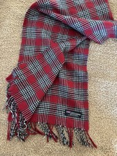 Scottish Cashmere Scarf Red Black White Made In Scotland Cozy