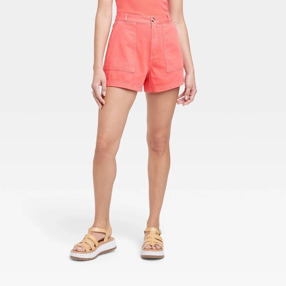 Women's High-Rise Utility Shorts - Universal Thread Red/ORANGE - NWT - 2 - D5
