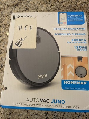 iHome Auto Vac Juno Robot Vacuum with Mapping iHRV9-BLK Used