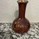 Vintage “Cheese” Hull Pottery USA Brown Drip Glaze Oil Bottle Good Used Cond