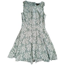 City Studio Womens Floral Lace Fit & Flare Dress Size 5 Light Blue White A-Line