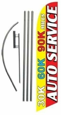 Auto Service 30K 60K 90K Advertising Feather Banner Swooper Flag Sign with...
