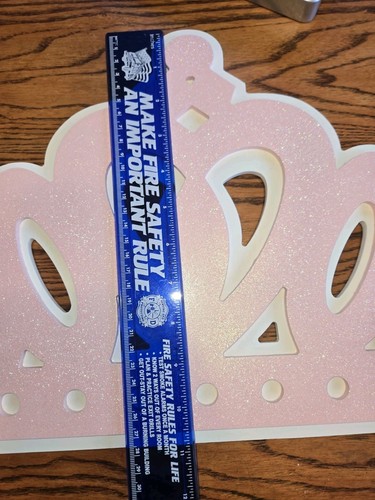 Hobby Lobby Wooden Princess Crown Pink Glitter Wall Art Hanging - Picture 6 of 6