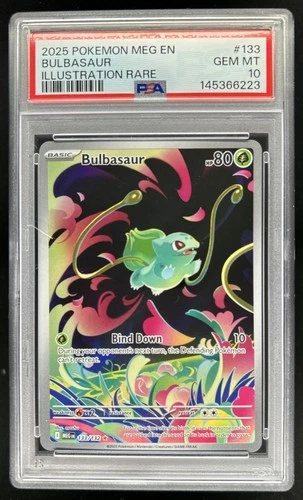 2025 Pokemon Mega Evolution Bulbasaur Illustration Rare #133/132 PSA 10 GEM MINT