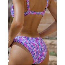 Bright Tex Fabric Capri Bikini Bottom Flashdance Size Small NWT Swim