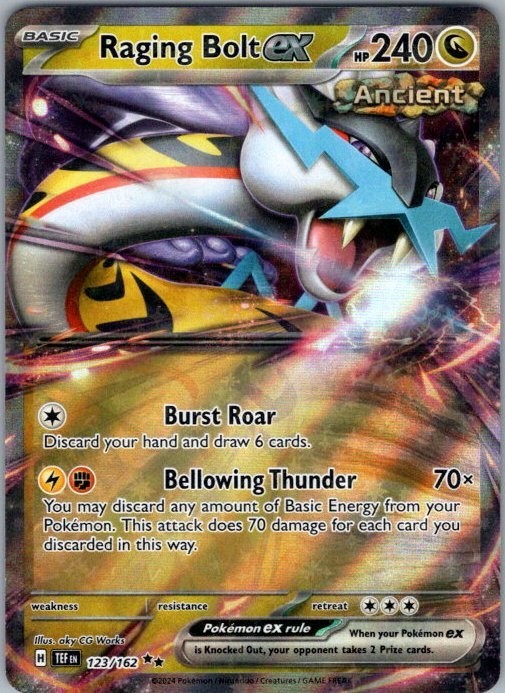 Pokémon Card Raging Bolt EX 123/162 Temporal Forces - Near Mint