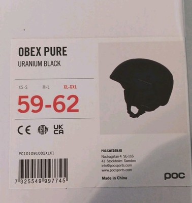 POC Obex Pure - an Adaptable, Lightweight ski and Snowboard Helmet- XL-XXL-59-62