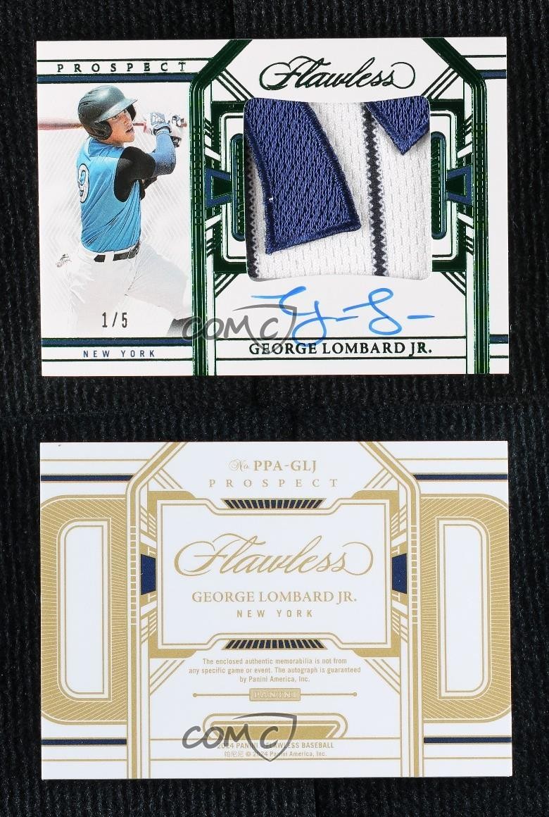 2024 Panini Flawless Prospect Emerald 1/5 George Lombard Jr #PPA-GLJ Patch Auto view 3